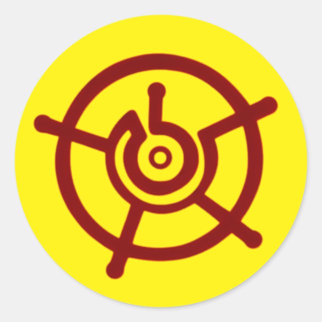 Pegatina Redonda Símbolo Halo antiguo (Anverso)