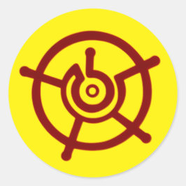 Pegatina Redonda Símbolo Halo antiguo