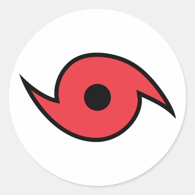 Pegatina Redonda Símbolo huracán (Anverso)