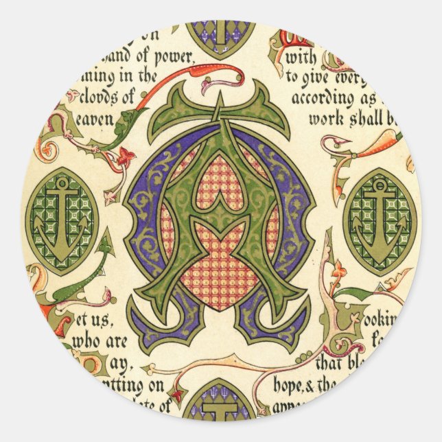 Pegatina Redonda Símbolo iluminado que representa el festival de Ad (Anverso)