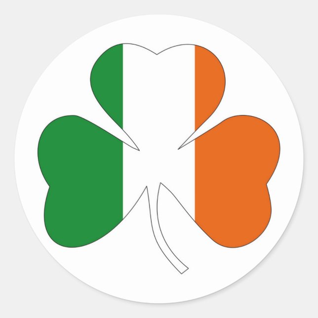 Pegatina Redonda símbolo irish leaf bandera de clover símbolo irlan (Anverso)