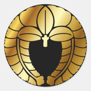 Pegatina Redonda Símbolo japonés del escudo familiar (KAMON)