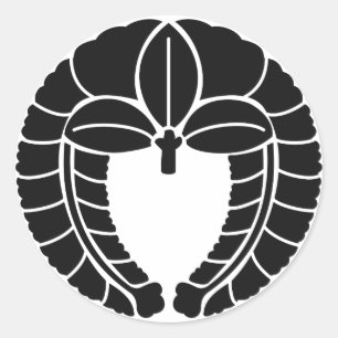 Pegatina Redonda Símbolo japonés del escudo familiar (KAMON)