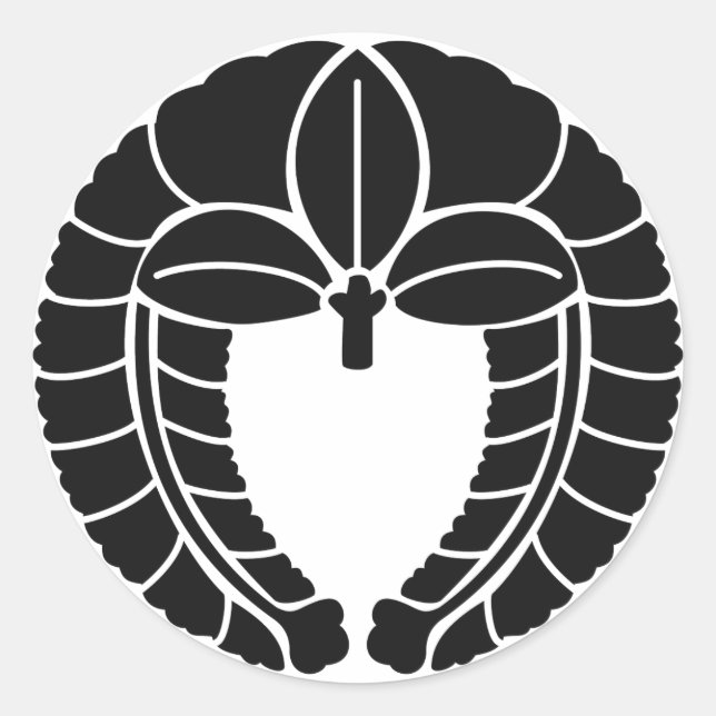 Pegatina Redonda Símbolo japonés del escudo familiar (KAMON) (Anverso)