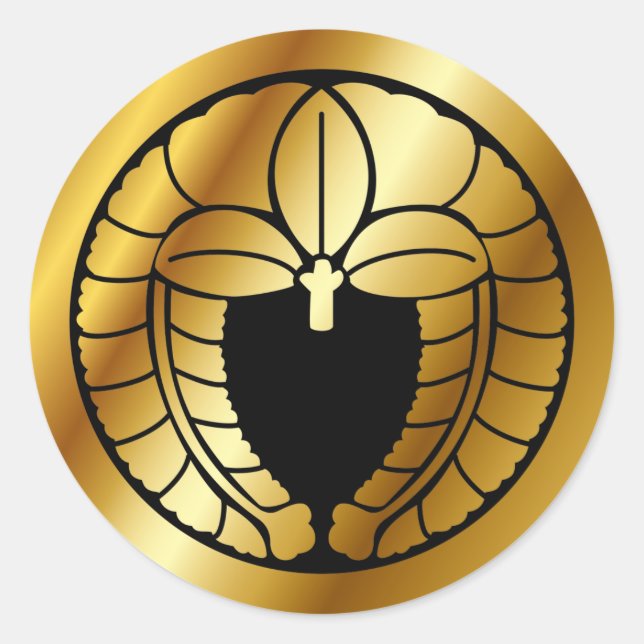 Pegatina Redonda Símbolo japonés del escudo familiar (KAMON) (Anverso)