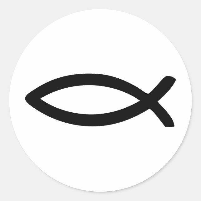 Pegatina Redonda símbolo jesus (Anverso)