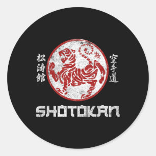 Pegatina Redonda Símbolo karate Kyokushinkai Shotokan Dojo Entrenam