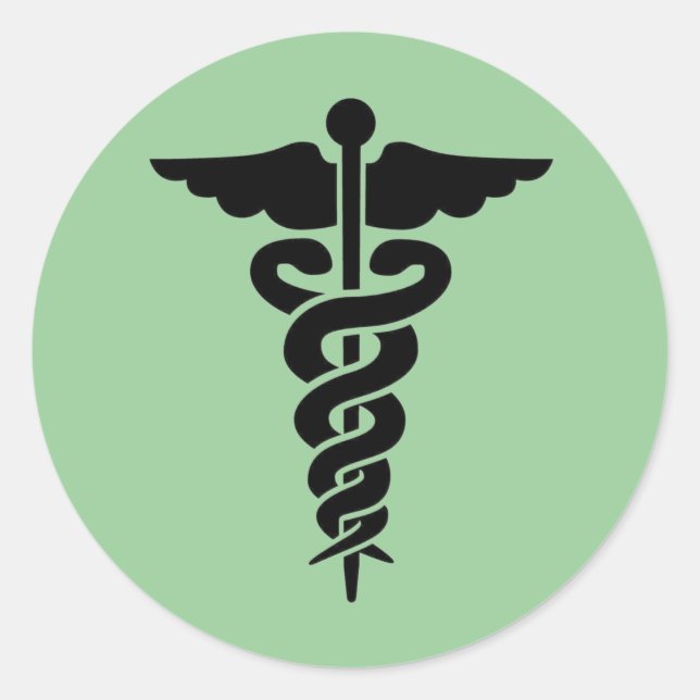 Pegatina Redonda Símbolo médico (Anverso)