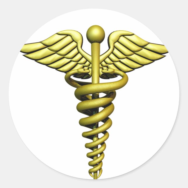 Pegatina Redonda Símbolo médico (Anverso)