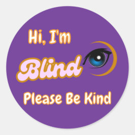 Pegatina Redonda símbolo morado ciego