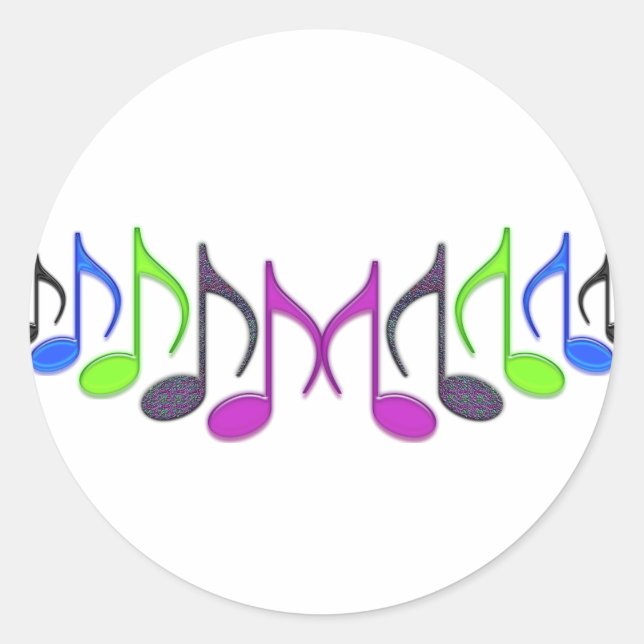 Pegatina Redonda Símbolo musical "M" (Anverso)