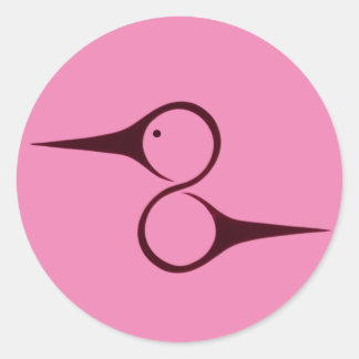 Pegatina Redonda Símbolo nativo americano de colibrí