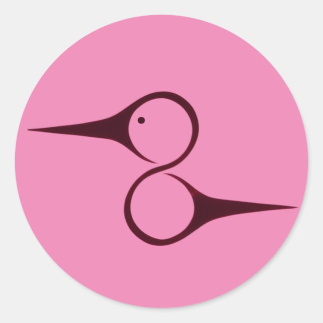 Pegatina Redonda Símbolo nativo americano de colibrí (Anverso)