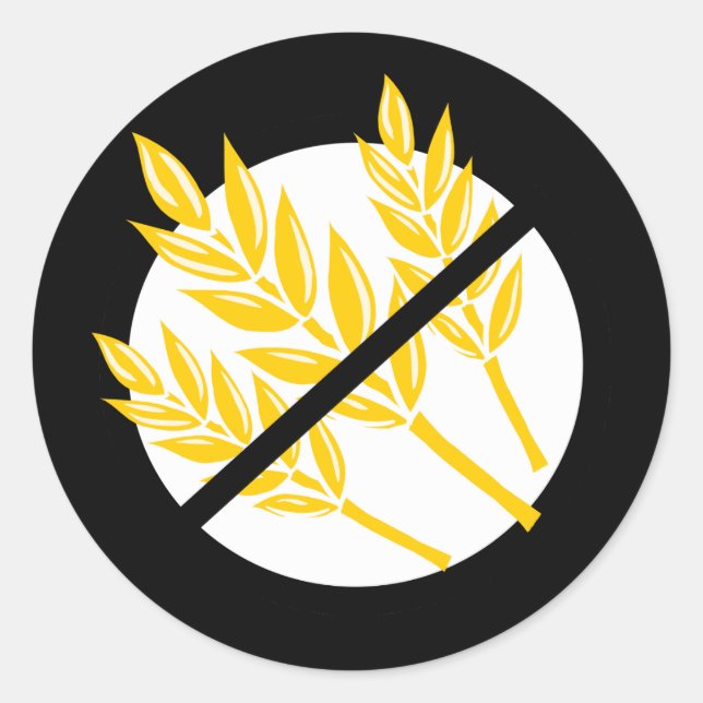 Pegatina Redonda Símbolo negro sin brillo sin trigo (Anverso)