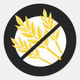 Pegatina Redonda Símbolo negro sin brillo sin trigo