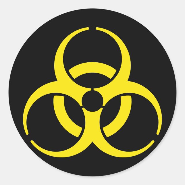 Pegatina Redonda Símbolo nuclear (Anverso)