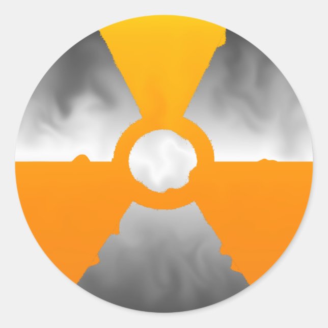 Pegatina Redonda Símbolo nuclear (Anverso)