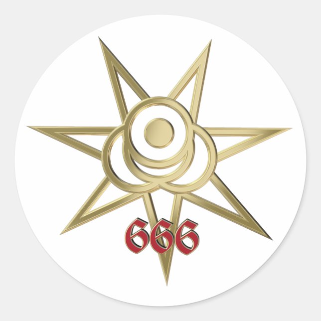 Pegatina Redonda Símbolo oculto septagram (Anverso)