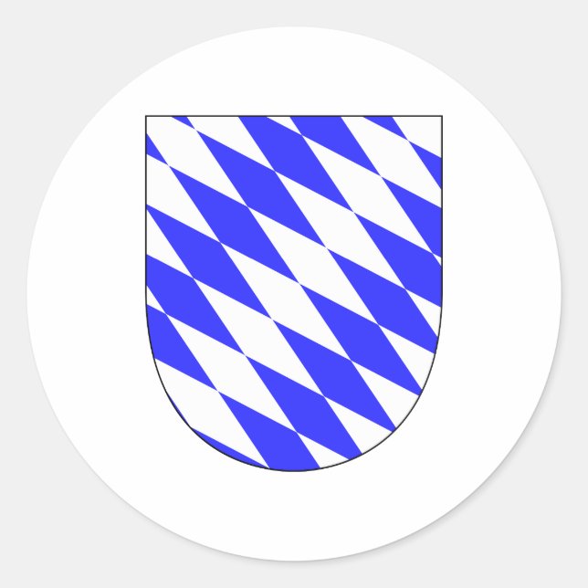 Pegatina Redonda Símbolo oficial del escudo de armas Baviera Aleman (Anverso)