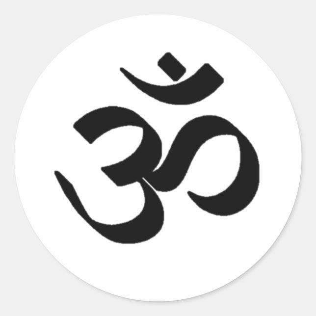 Pegatina Redonda Símbolo Ohm (Anverso)