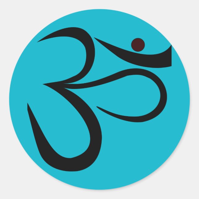 Pegatina Redonda Símbolo Om (Anverso)