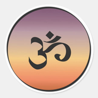 Pegatina Redonda Símbolo Om