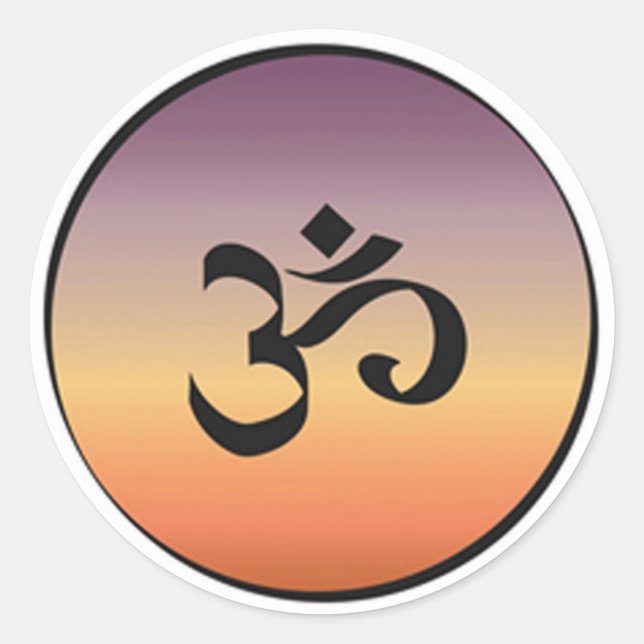Pegatina Redonda Símbolo Om (Anverso)