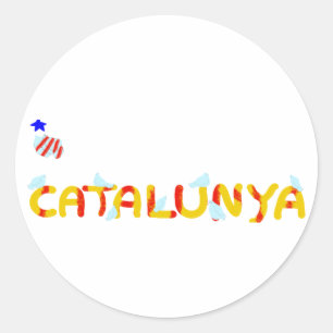 Pegatina Redonda Símbolo Patriótico, Libertad de Cataluña , Catalun