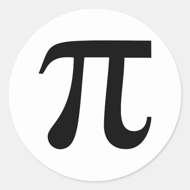 Pegatina Redonda Símbolo Pi (Anverso)