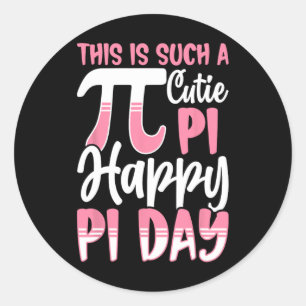 Pegatina Redonda Símbolo Pi Day 3.14 Pi - Esto Es Un Pi Cutie Ha