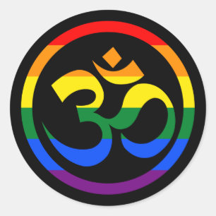 Pegatina Redonda Símbolo progresivo de la comunidad Rainbow LGBTQ G