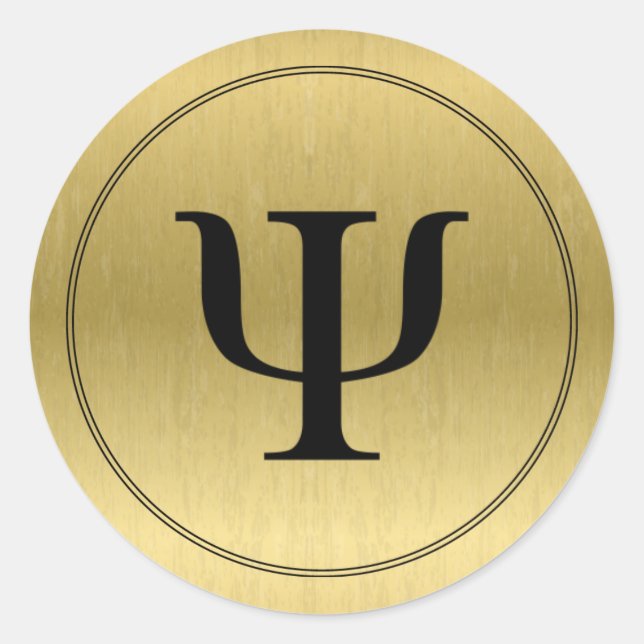 Pegatina Redonda Símbolo Psi psicólogo (Anverso)