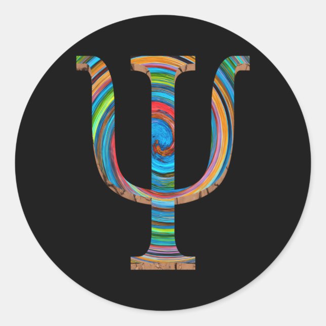 Pegatina Redonda Símbolo Psicólogos Estudiantes de Psicología (Anverso)