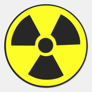 Pegatina Redonda Símbolo radiactivo