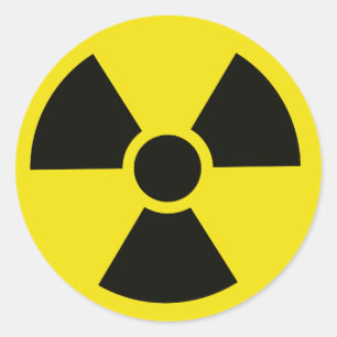 Pegatina Redonda Símbolo radiactivo