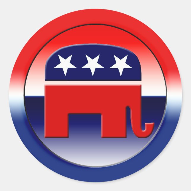 Pegatina Redonda Símbolo republicano de Fiesta (Anverso)