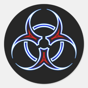 Pegatina Redonda Símbolo tribal de riesgo biológico