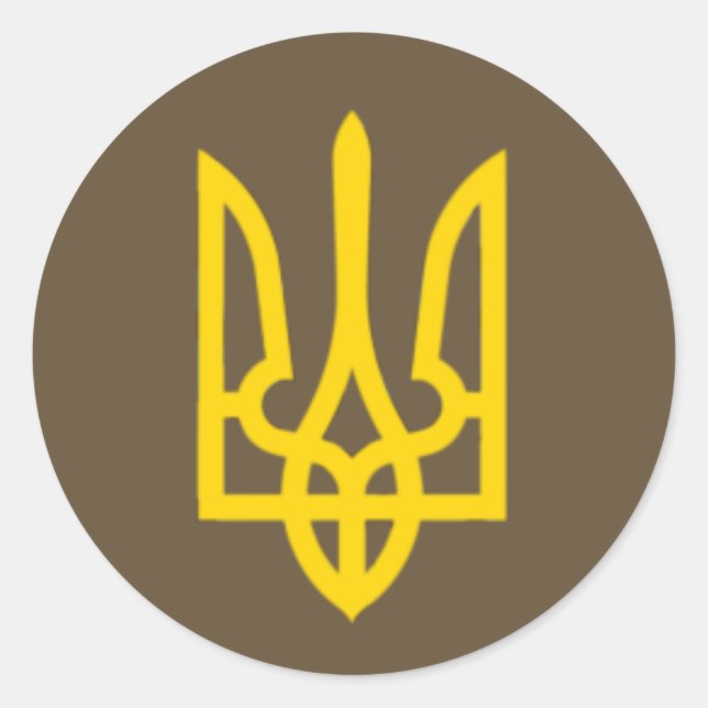 Pegatina Redonda Símbolo ucraniano de bandera Volodymyr Zelensky (Anverso)