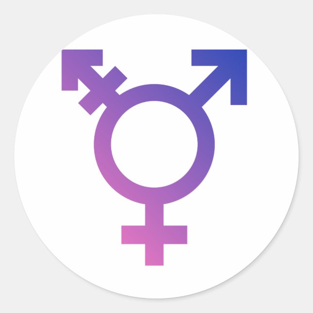 PEGATINA REDONDA SÍMBOLO UNIVERSAL TRANS (Anverso)