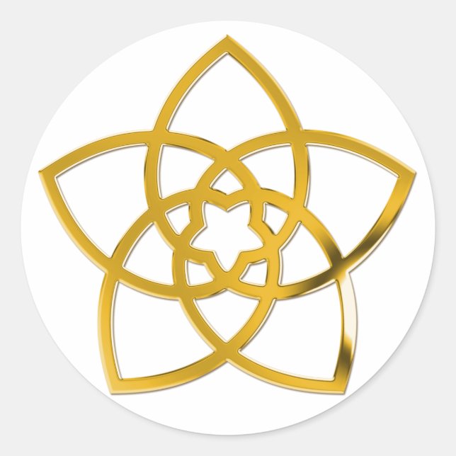 Pegatina Redonda Símbolo Venus Flower / GOLD (Anverso)