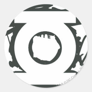 Pegatina Redonda Símbolo verde del marcador de la linterna