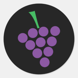 Pegatina Redonda símbolo violeta del logotipo de las uvas de la bod
