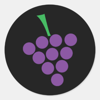 Pegatina Redonda símbolo violeta del logotipo de las uvas de la bod