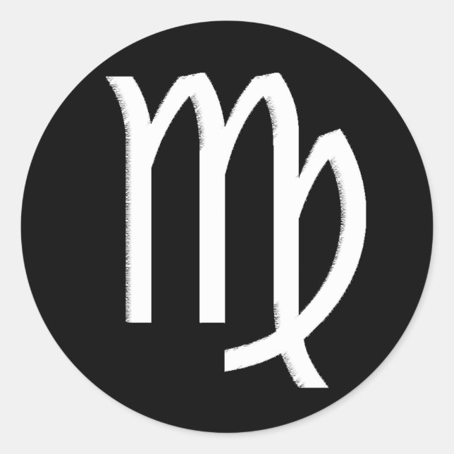 Pegatina Redonda Símbolo Virgo (Anverso)