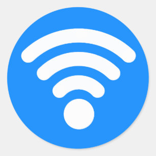 Pegatina Redonda Símbolo Wifi