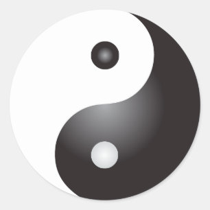 Pegatina Redonda Símbolo Yin Yang: