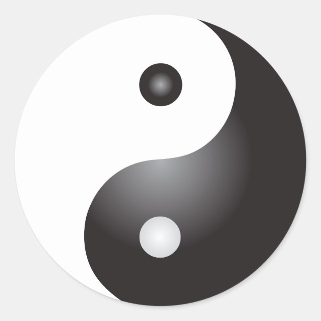 Pegatina Redonda Símbolo Yin Yang: (Anverso)