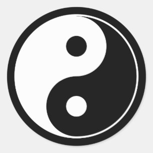 Pegatina Redonda Símbolo Yin Yang