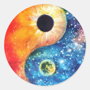 Pegatina Redonda símbolo yin-yang