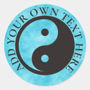 Pegatina Redonda Símbolo Yin Yang - diseño de tatuajes sólidos